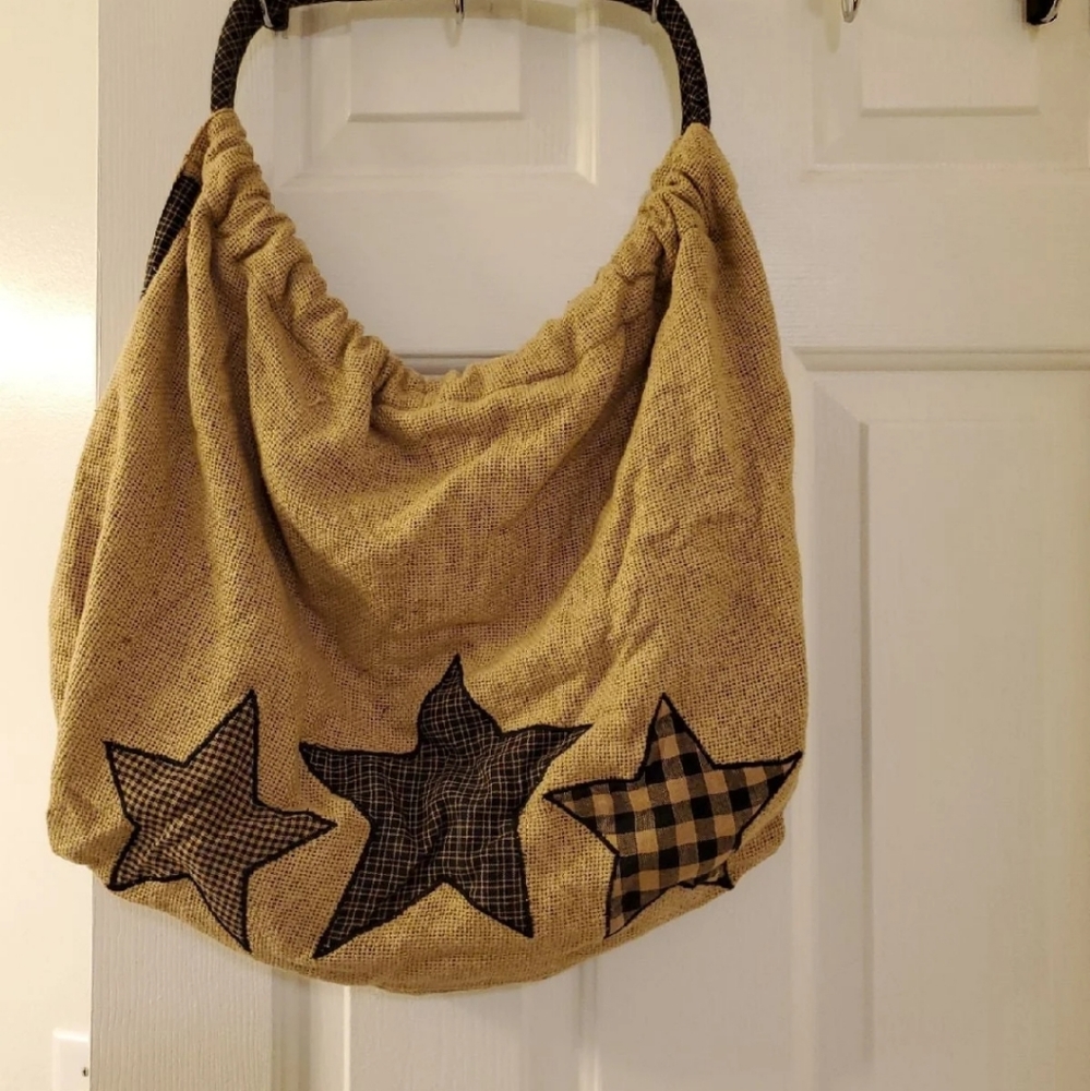 Rustic burlap purse